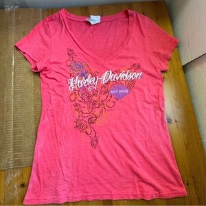 Harley Davidson pink short sleeve Tshirt tarentum Pennsylvania gatto XL
